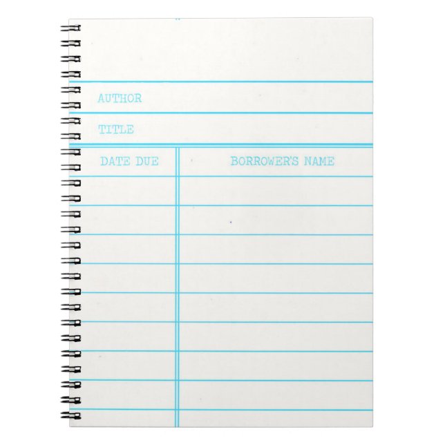 Cuaderno Tarjeta debida retra de fecha del libro de la (Frente)