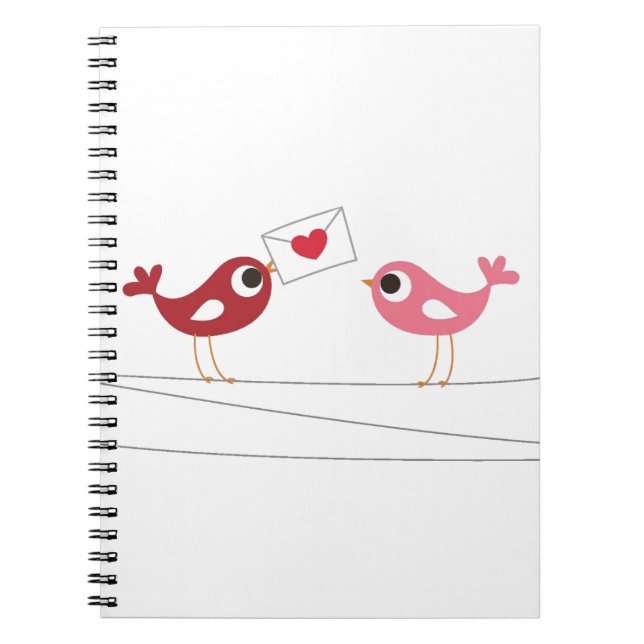 Cuaderno Tarjeta del amor de los pájaros (Frente)