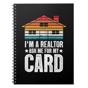 Cuaderno Tarjeta divertida de agente inmobiliario vintage
