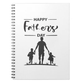 Cuaderno Tarjeta moderna del día del padre de la silueta bl