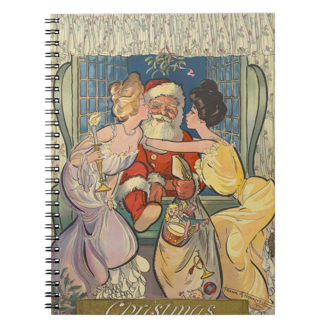 Cuaderno Tarjeta navideña virgen de Santa Kissing (Frente)