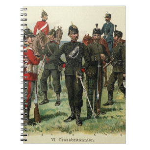 Cuaderno Tarjeta postal de soldados antiguos victorianos