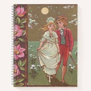 Cuaderno Tarjeta Romántica Antigüa del Día de San Valentín,