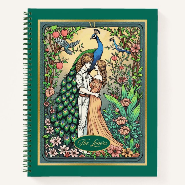 Cuaderno Tarjeta Tarot de Art Nouveau, The Lovers Journal (Anverso)