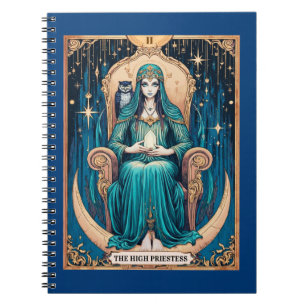 Cuaderno Tarjeta Tarot, la alta sacerdotisa 2