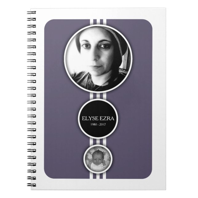 Cuaderno tarjetas conmemorativas de elipses púrpuras (Frente)