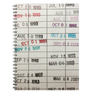 Cuaderno Tarjetas de fecha debida de la biblioteca del