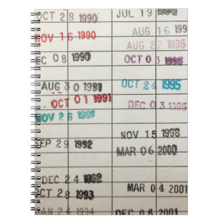 Cuaderno Tarjetas de fecha debida de la biblioteca del