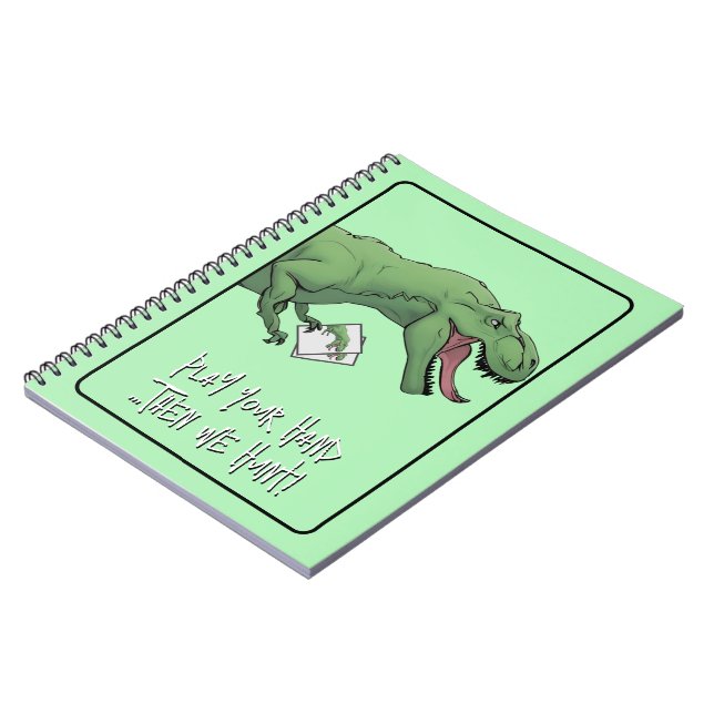 Cuaderno Tarjetas de juego de cartas de dinosaurios T-Rex (Lado Izquierdo)