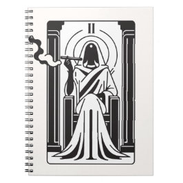 Cuaderno Tarot Alta Sacerdotisa Fumando Hierba Ocultismo
