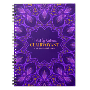 Cuaderno Tarot, diosa de un clarividente bohemio púrpura