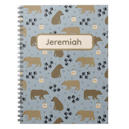 Cuaderno Tarros de Miel de Patas de Osos y Nombre Personali