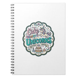 Cuaderno Tarta de Unicornio Confeti Unicornios POD Lista PO