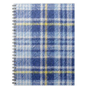 Cuaderno Tartán amarillo azul: Plata de moda