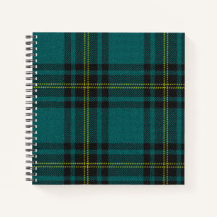 Cuaderno Tartán azul-verde de doble cara