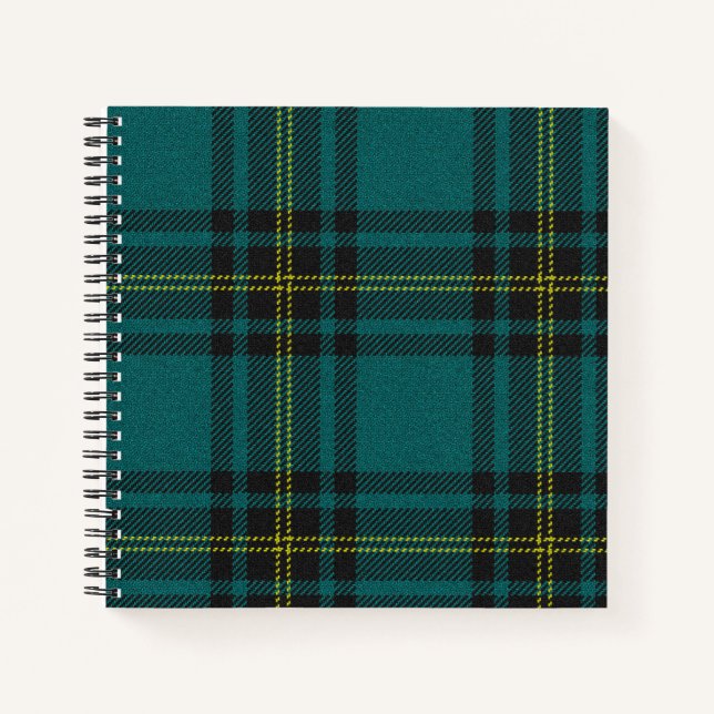 Cuaderno Tartán azul-verde de doble cara (Anverso)