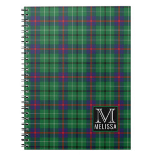 Cuaderno Tartan Clan Duncan Planteador Patrón Monograma Nom