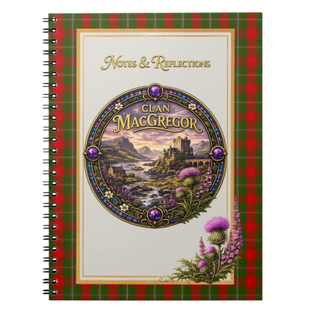 Cuaderno Tartan del Clan Escocés MacGregor (Frente)