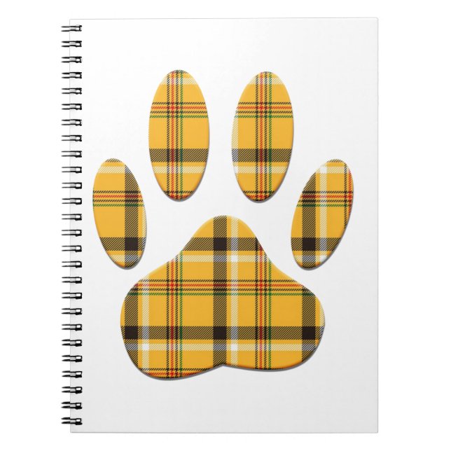 Cuaderno Tartan Dog Paw Print (Frente)