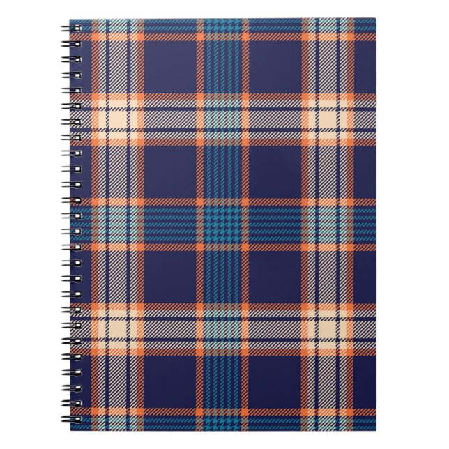 Cuaderno Tartán machacado, colorida textura marina. (Frente)