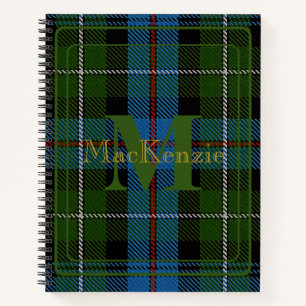 Cuaderno Tartan Monograma de la Elegante Clan MacKenzie