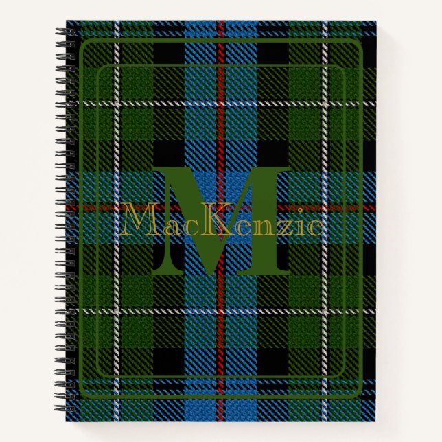 Cuaderno Tartan Monograma de la Elegante Clan MacKenzie (Anverso)