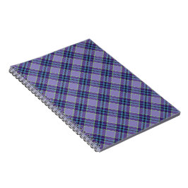 Cuaderno Tartán morado de plástico 1 en tonos lavanda y azu