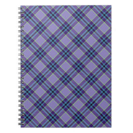 Cuaderno Tartán morado de plástico 1 en tonos lavanda y azu