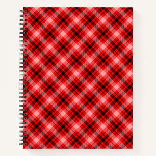 Cuaderno Tartán negro rojo tartán tachado patrón-24899
