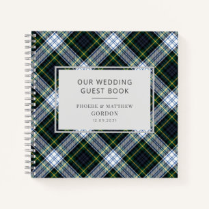 Cuaderno Tartan Plaid Green Checkered Boda Guest Book