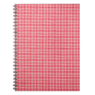 Cuaderno Tartán retro de plante rojo: patrón sin costura.