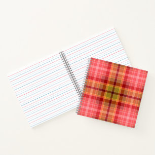 Cuaderno Tartan Rosa Naranja