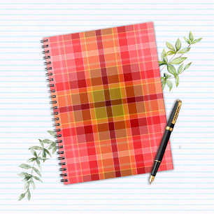 Cuaderno Tartan Rosa Naranja