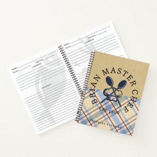 Cuaderno Tartan rústico personalizado Classic Farmhouse Mar