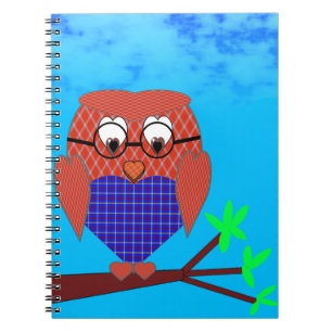 Cuaderno Tartán y búho cardíaco