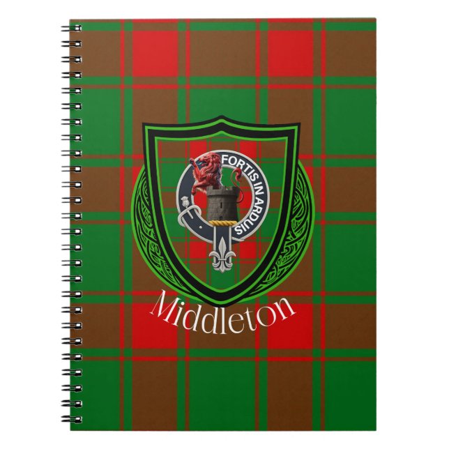 Cuaderno Tartan y Cresta del Clan Escocés Middleton (Frente)