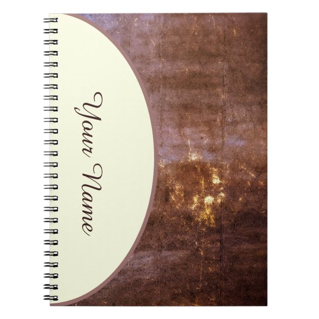Cuaderno Tatter retro púrpura personalizado (Frente)