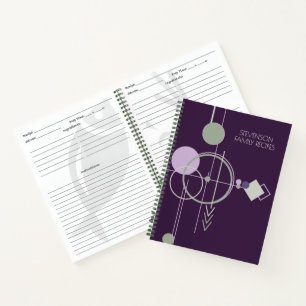 Cuaderno Tattoos Linework Receta verde púrpura
