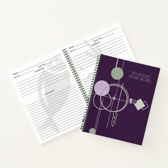Cuaderno Tattoos Linework | Receta verde púrpura (Interior)