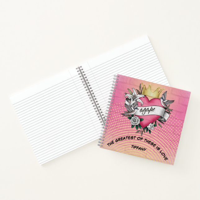 Cuaderno Tatuaje de graffiti de amor ágape  (Interior)