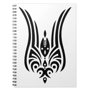 Cuaderno Tatuaje tribal NEGRO - tulipán + tus ideas