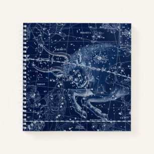 Cuaderno Taurus Zodiac Rótulo Bloc de Ilustracion Vintage
