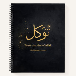 Cuaderno Tawakkul Gold Arabic Calligraphy – Trust the Plan 