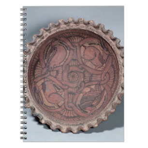 Cuaderno Taza copta, terracota pintada con las fronteras