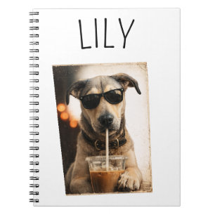 Cuaderno Taza de café con foto de mascota personalizada
