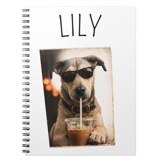 Cuaderno Taza de café con foto de mascota personalizada (Frente)