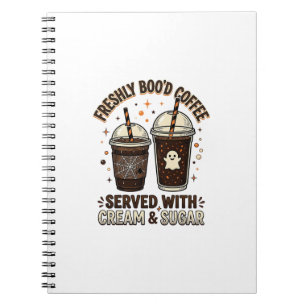Cuaderno Taza de fantasma de Halloween de café recién hecho