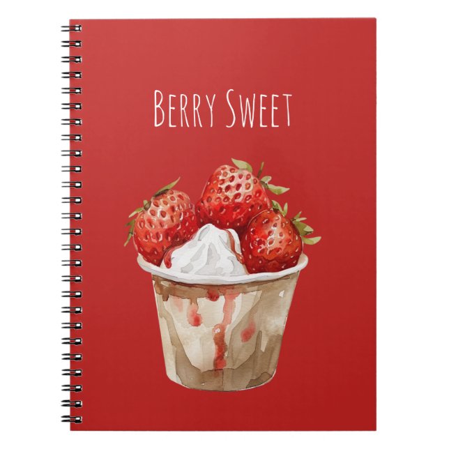 Cuaderno Taza de Fresas Dulces de Frutas del Bosque (Frente)