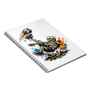 Cuaderno Taza de fútbol patada de bicicleta esqueleto estil