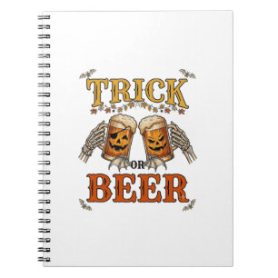 Cuaderno Taza de Halloween de cerveza o truco Calabaza Mano
